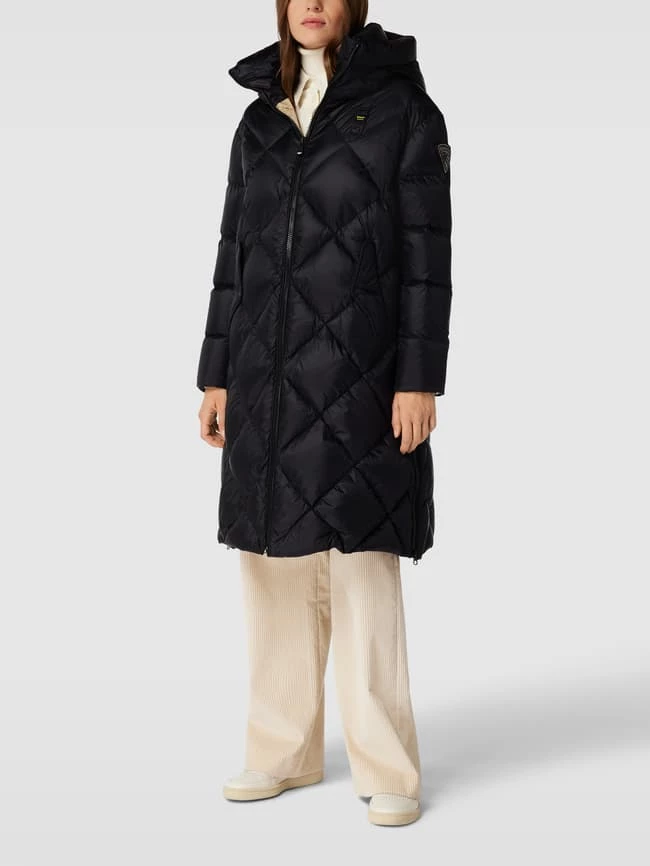 Blauer Usa Daunenmantel In Quilt-Optik - Schwarz 4 Blauer Usa Daunenmantel In Quilt-Optik - Schwarz – Bild 4