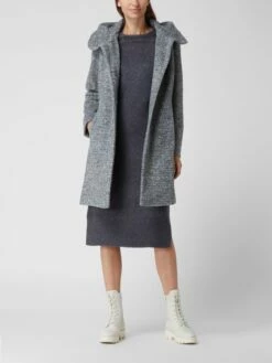 Milo Coats Wollmantel Mit Kapuze Modell 'Stella' - Anthrazit Meliert