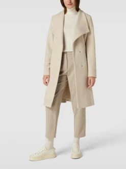 Fuchs Schmitt Wollmantel Mit Strukturmuster - Sand