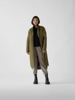 Designers Remix Steppmantel Mit Seitenschlitzen Modell 'Braga' - Olivgrün