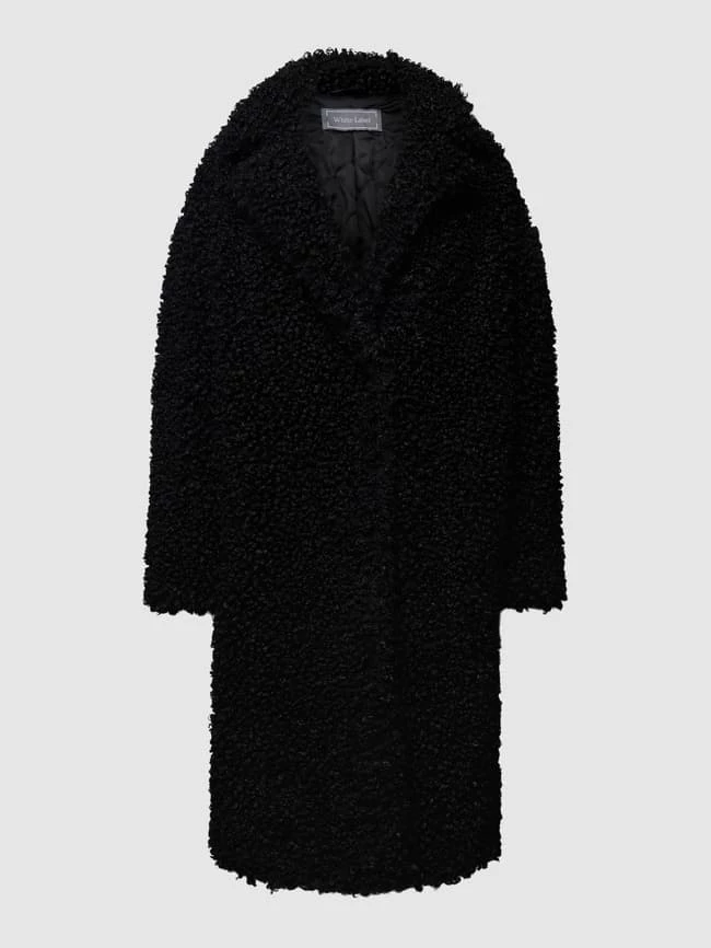 White Label Mantel In Teddyfell-Optik Modell 'Main' - Schwarz 2 White Label Mantel In Teddyfell-Optik Modell 'Main' - Schwarz – Bild 2