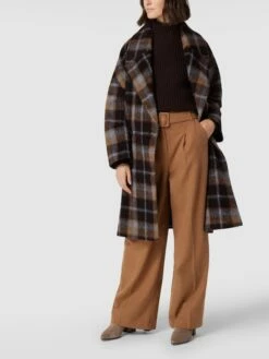 Drykorn Mantel Aus Woll-Mix Mit Allover-Muster - Mittelbraun