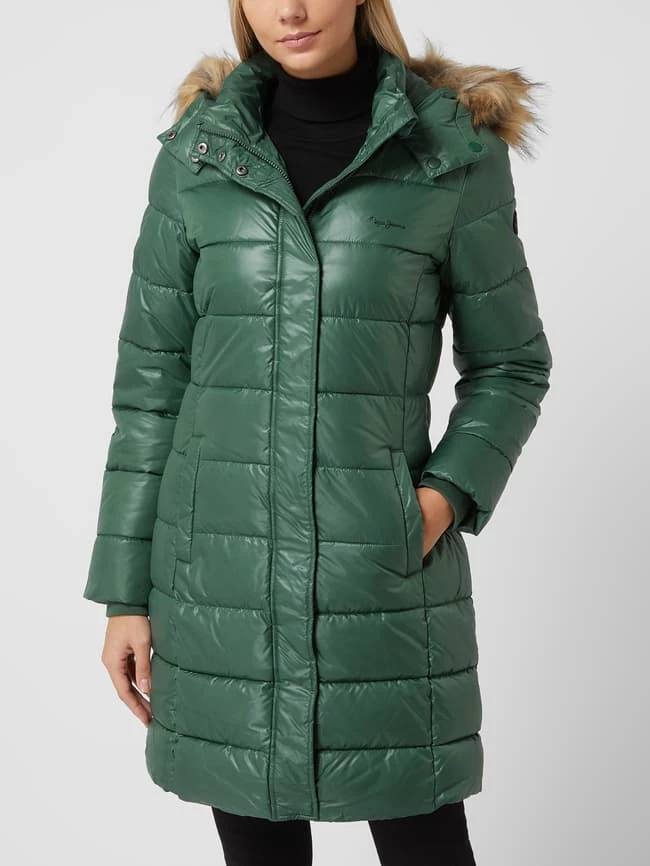 Pepe Jeans Steppmantel Mit Webpelz Modell 'Anja' - Dunkelgrün 4 Pepe Jeans Steppmantel Mit Webpelz Modell 'Anja' - Dunkelgrün – Bild 4