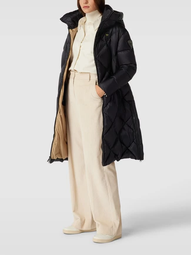 Blauer Usa Daunenmantel In Quilt-Optik - Schwarz 1 Blauer Usa Daunenmantel In Quilt-Optik - Schwarz