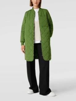 Jake*s Casual Steppmantel Mit Stehkragen - Grün