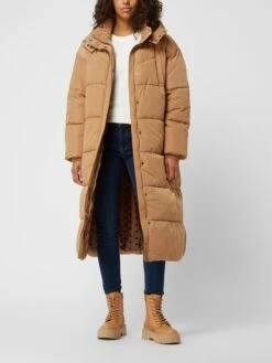 Nümph Steppmantel Mit Kapuze Modell 'Editte' - Haselnuss Braun