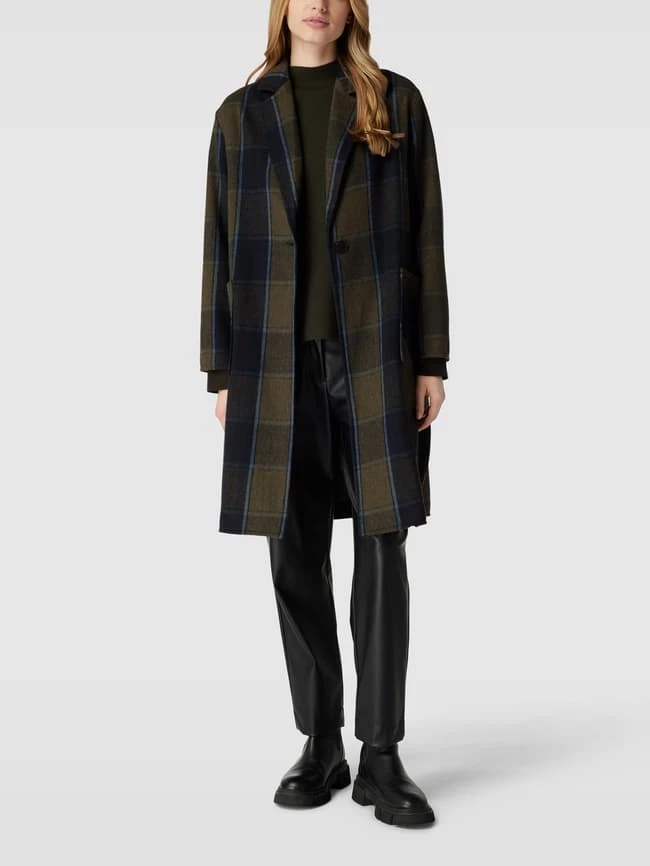 Milano Italy Mantel Mit Karomuster - Khaki 1 Milano Italy Mantel Mit Karomuster - Khaki