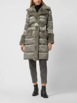 Marciano Guess Steppmantel Mit Webpelzbesatz Modell 'Bessie' - Schlamm