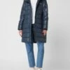 Pepe Jeans Steppmantel Mit Webpelz Modell 'Anja' - Marineblau