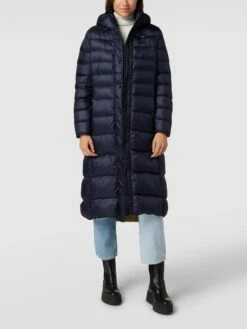 Blauer Usa Daunenmantel Mit Label-Patch Modell 'Farina' - Dunkelblau