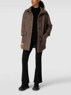 Comma Mantel Mit Pattentaschen - Taupe