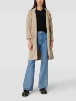 Pieces Mantel Mit Reverskragen Modell 'DORITA' - Sand Meliert