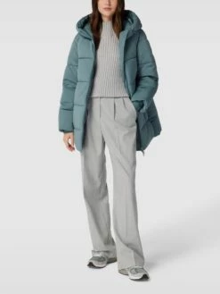 Mango Steppmantel Mit Kapuze Modell 'TOKYO' - Helltürkis
