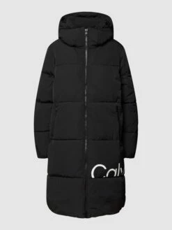 Calvin Klein Jeans Mantel Mit Label-Print Modell 'Placed' - Schwarz