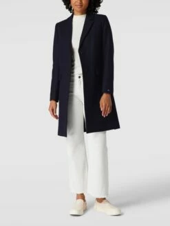 Tommy Hilfiger Mantel Mit Strukturmuster Modell 'Classic' - Marineblau