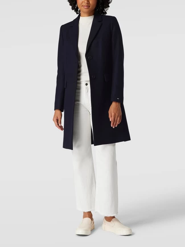 Tommy Hilfiger Mantel Mit Strukturmuster Modell 'Classic' - Marineblau 1 Tommy Hilfiger Mantel Mit Strukturmuster Modell 'Classic' - Marineblau