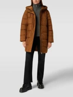 Marc O'Polo Denim Steppmantel Mit Verdecktem Reißverschluss - Mittelbraun