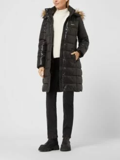 Pepe Jeans Steppmantel Mit Webpelz Modell 'Anja' - Schwarz