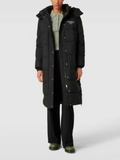 Tommy Jeans Steppmantel Mit Label-Print - Schwarz