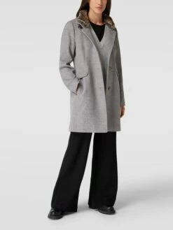 Christian Berg Woman Selection Mantel Mit Stehkragen - Hellgrau Meliert