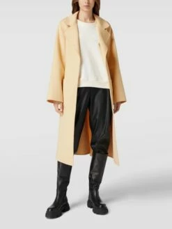 Mango Mantel Mit Eingrifftaschen - Hellgelb