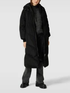 Pieces Steppmantel Mit Kapuze Modell 'PCFELICITY LONG PUFFER' - Schwarz
