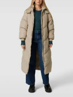 Pieces Steppmantel Mit Kapuze Modell 'PCFELICITY LONG PUFFER' - Sand