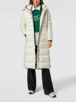 Blauer Usa Daunenmantel Mit Label-Patch Modell 'Farina' - Offwhite