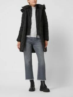 DKNY Steppmantel Mit Webpelz - Schwarz