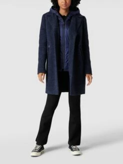 Gil Bret Mantel In Bouclé-Optik - Dunkelblau