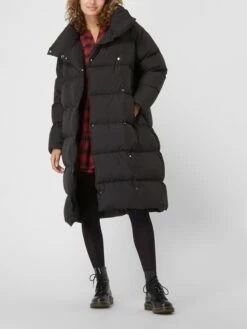 Superdry Steppmantel Mit Stehkragen - Schwarz