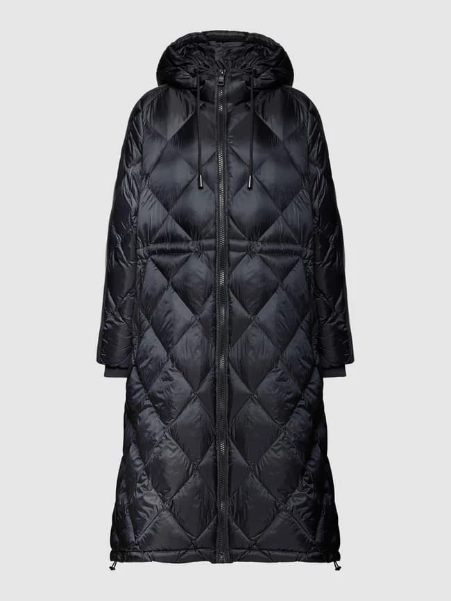 No.1 Como Steppmantel Mit Kontraststreifen - Schwarz 2 No.1 Como Steppmantel Mit Kontraststreifen - Schwarz – Bild 2