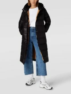 Blauer Usa Mantel Mit Label-Details - Schwarz