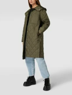 Marc O'Polo Denim Steppmantel Mit Aufgesetzter Brusttasche - Khaki